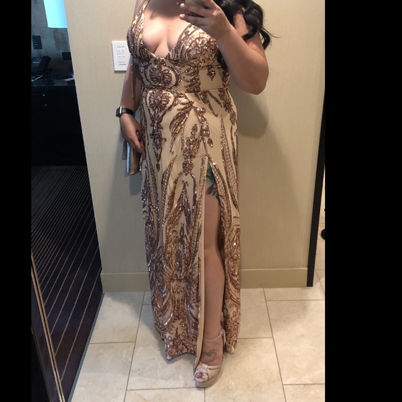 Fashion Nova Rose Gold Formal Dress - Picture 9 of 9